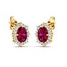 Ruby Earrings: 2 1/2 Carat Ruby and Diamond Earrings Image-4