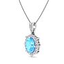 Blue Topaz Necklace: 1 3/4 Carat Blue Topaz and Diamond Necklace Image-2