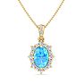 Blue Topaz Necklace: 1 3/4 Carat Blue Topaz and Diamond Necklace Image-1