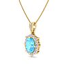 Blue Topaz Necklace: 1 3/4 Carat Blue Topaz and Diamond Necklace Image-2