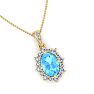 Blue Topaz Necklace: 1 3/4 Carat Blue Topaz and Diamond Necklace Image-4