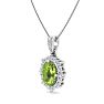 Peridot Necklace: 1 3/4 Carat Peridot and Diamond Necklace Image-2