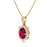 Ruby Necklace: 1 3/4 Carat Ruby and Diamond Necklace Image-2