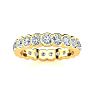 1 1/4 Carat Round Diamond Bezel Set Eternity Ring In 14 Karat Yellow Gold, Ring Size 4 Image-1