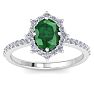 Emerald Ring: 1 1/2 Carat Emerald and Diamond Ring Image-1
