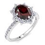 Garnet Ring: 2 Carat Garnet and Diamond Ring Image-2