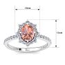 1-1/2 Carat Oval Shape Morganite and Diamond Ring In 14K White Gold Image-5