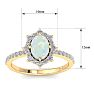 1-1/2 Carat Oval Shape Opal Ring and Diamond Halo In 14K Yellow Gold Image-5