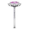 Pink Topaz Ring: 2 Carat Pink Topaz and Diamond Ring Image-4