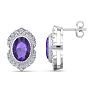 Amethyst Earrings: 2 Carat Amethyst and Diamond Earrings Image-1