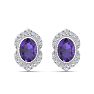 Amethyst Earrings: 2 Carat Amethyst and Diamond Earrings Image-2