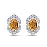 Citrine Earrings: 2 Carat Citrine and Diamond Earrings Image-2