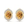 Citrine Earrings: 2 Carat Citrine and Diamond Earrings Image-2