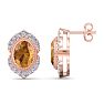 Citrine Earrings: 2 Carat Citrine and Diamond Earrings Image-1