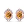 Citrine Earrings: 2 Carat Citrine and Diamond Earrings Image-2