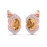 Citrine Earrings: 2 Carat Citrine and Diamond Earrings Image-4