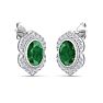 Emerald Earrings: 2 Carat Emerald and Diamond Earrings Image-4