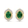 Emerald Earrings: 2 Carat Emerald and Diamond Earrings Image-2