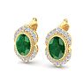 Emerald Earrings: 2 Carat Emerald and Diamond Earrings Image-3