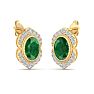 Emerald Earrings: 2 Carat Emerald and Diamond Earrings Image-4
