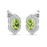 Peridot Earrings: 2 1/2 Carat Peridot and Diamond Earrings Image-4