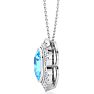 Blue Topaz Necklace: 1 3/4 Carat Blue Topaz and Diamond Necklace Image-3