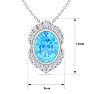 Blue Topaz Necklace: 1 3/4 Carat Blue Topaz and Diamond Necklace Image-5
