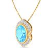 Blue Topaz Necklace: 1 3/4 Carat Blue Topaz and Diamond Necklace Image-2