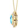 Blue Topaz Necklace: 1 3/4 Carat Blue Topaz and Diamond Necklace Image-3