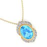 Blue Topaz Necklace: 1 3/4 Carat Blue Topaz and Diamond Necklace Image-4