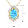 Blue Topaz Necklace: 1 3/4 Carat Blue Topaz and Diamond Necklace Image-5