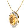 Citrine Necklace: 1 1/5 Carat Citrine and Diamond Necklace Image-2