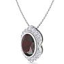 Garnet Necklace: 1 3/4 Carat Garnet and Diamond Necklace Image-2
