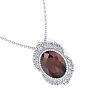 Garnet Necklace: 1 3/4 Carat Garnet and Diamond Necklace Image-4