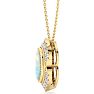 1-1/5 Carat Oval Shape Opal and Diamond Necklace In 14K Yellow Gold Image-3