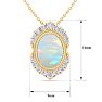 1-1/5 Carat Oval Shape Opal and Diamond Necklace In 14K Yellow Gold Image-5