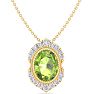 Peridot Necklace: 1 3/4 Carat Peridot and Diamond Necklace Image-1
