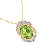 Peridot Necklace: 1 3/4 Carat Peridot and Diamond Necklace Image-4