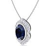 Sapphire Necklace: 1 3/4 Carat Sapphire and Diamond Necklace Image-2