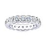 2 1/4 Carat Round Diamond Bezel Set Eternity Ring In 14 Karat White Gold, Ring Size 4 Image-1