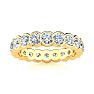 2 1/4 Carat Round Diamond Bezel Set Eternity Ring In 14 Karat Yellow Gold, Ring Size 4 Image-1