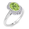 Peridot Ring: 1 3/4 Carat Peridot and Diamond Ring Image-2