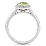 Peridot Ring: 1 3/4 Carat Peridot and Diamond Ring Image-3