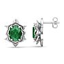 Emerald Earrings: 1 1/2 Carat Emerald Earrings Image-1