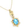 Blue Topaz Necklace: 1 Carat Blue Topaz Necklace Image-4