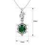 3/4 Carat Oval Shape Emerald Necklaces With Ornate Vine Design In 14 Karat White Gold, 18 Inch Chain Image-5