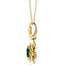 3/4 Carat Oval Shape Emerald Necklaces With Ornate Vine Design In 14 Karat Yellow Gold, 18 Inch Chain Image-3