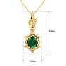 3/4 Carat Oval Shape Emerald Necklaces With Ornate Vine Design In 14 Karat Yellow Gold, 18 Inch Chain Image-5