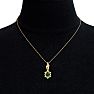 3/4 Carat Oval Shape Emerald Necklaces With Ornate Vine Design In 14 Karat Yellow Gold, 18 Inch Chain Image-6