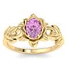 Pink Topaz Ring: 1 Carat Pink Topaz Ring Image-1